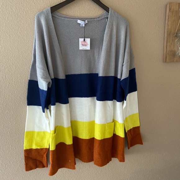 🆕Colorblock cardigan with pockets - Picture 3 of 5